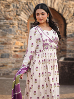 Pretty pretty angrakha style pure muslin Anarkali