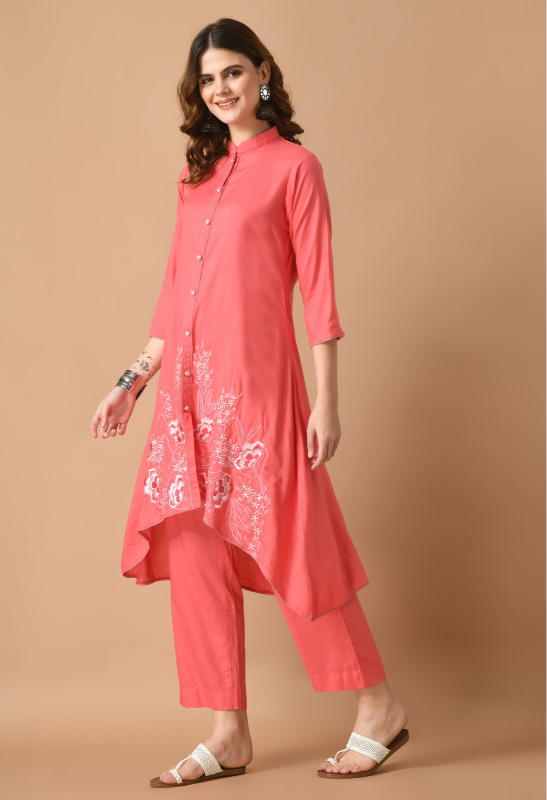 Heavy rayon embroidered set