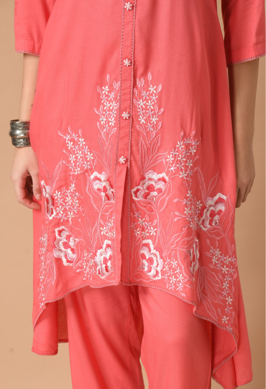 Heavy rayon embroidered set