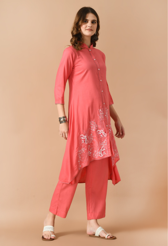 Heavy rayon embroidered set