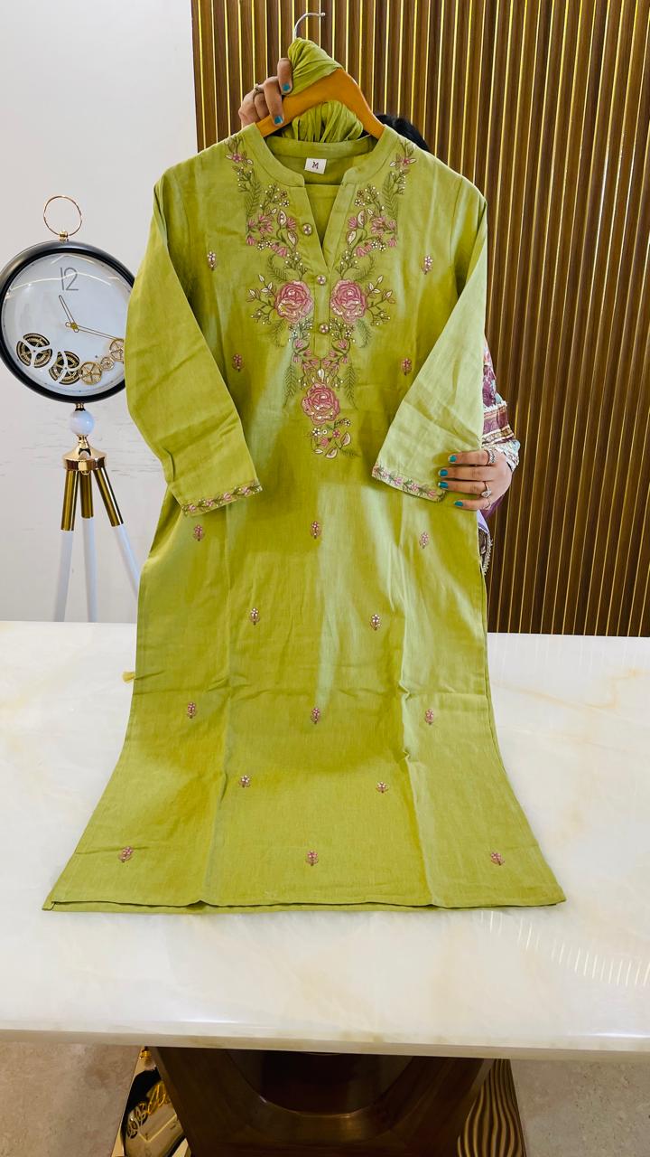 Pure cotton embroidered suit set