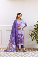 Premium linen cotton digital printed stylish suit set