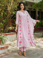 Pretty cotton embroidered suit set