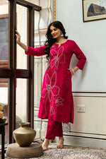 Pure cotton embroidered kurta pant