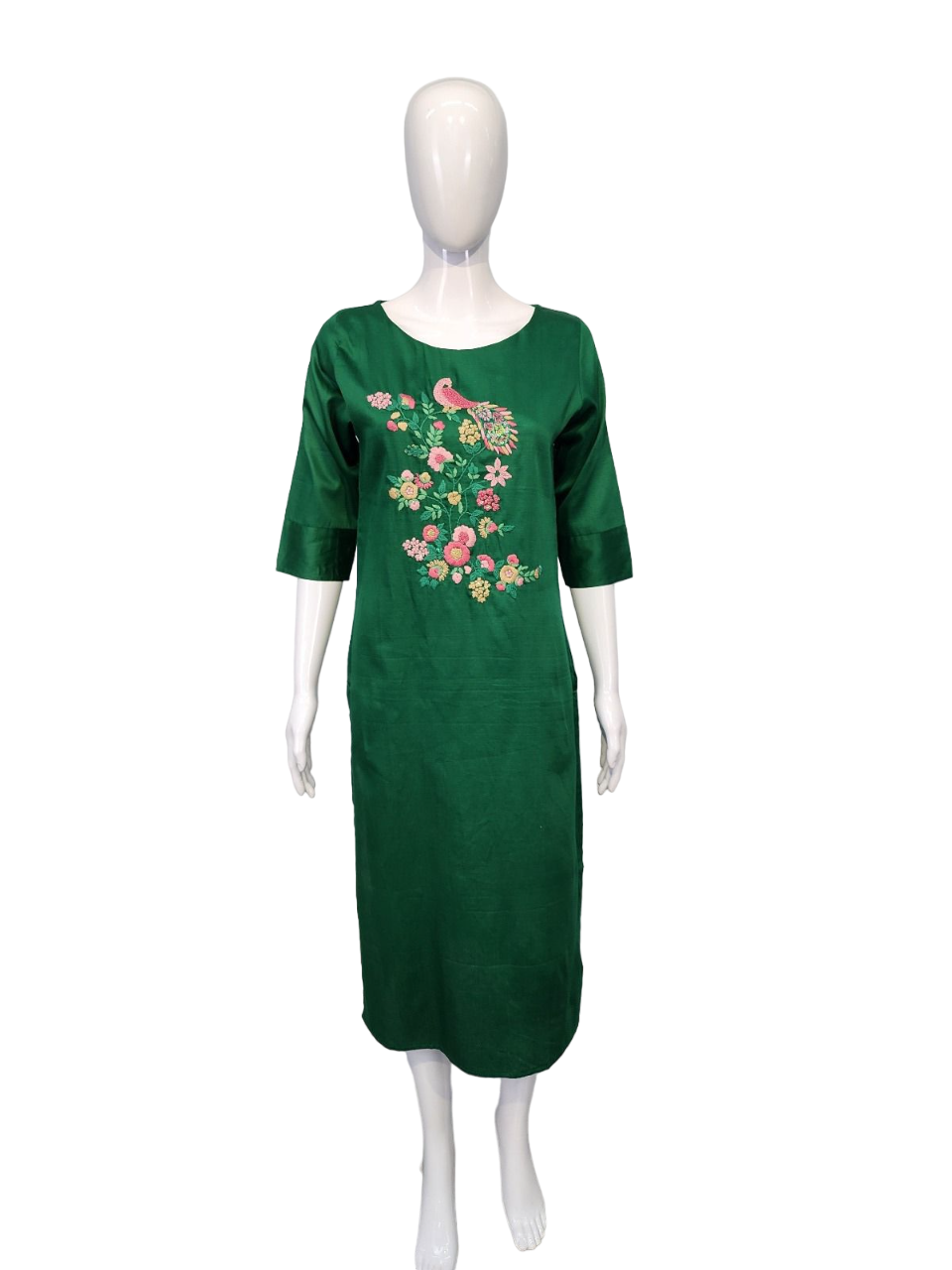 Premium silk embroidered kurta