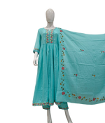 Premium pure Mul cotton Anarkali suit comes with lining and paired with brush painted dupatta