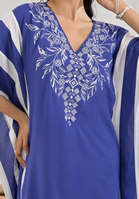 Heavy rayon embroidered kaftan set