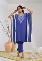 Heavy rayon embroidered kaftan set