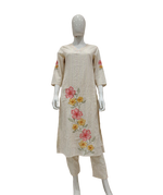 Premium cotton kurta pant with appliqué work n fully katha stitch all over the piece