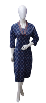 Premium V neck katha stitch kurta