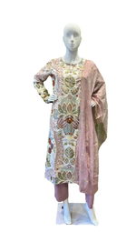 Beautiful n premium cotton suit beautiful highlighted with zari work