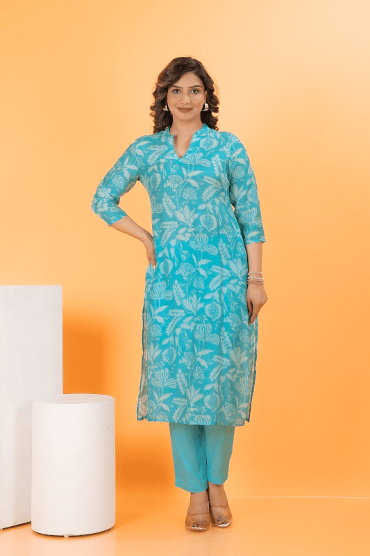 Pure muslin stylish V neck kurta