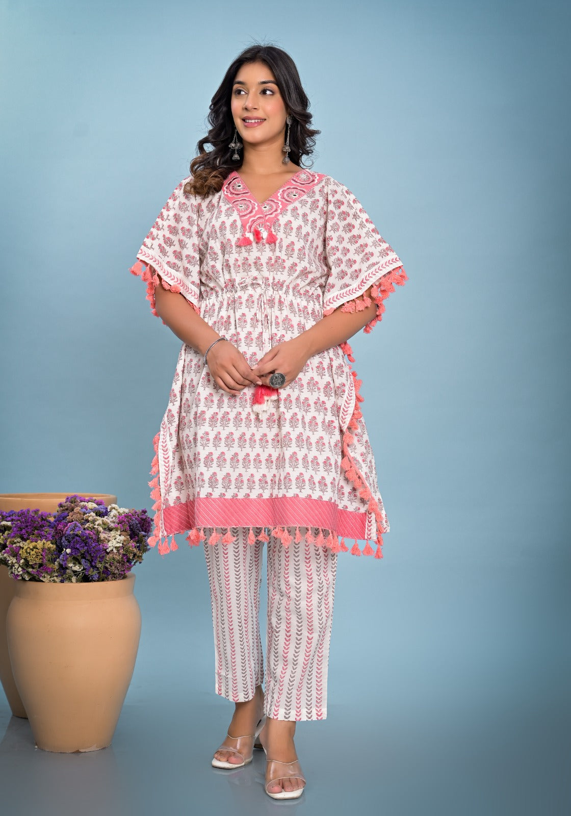 Premium block print pure cotton kaftan