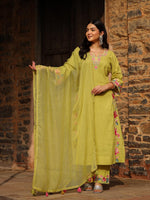 Premium cotton suit with full applique work