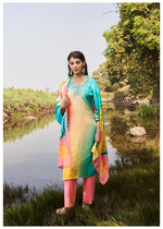 Gorgeous n stylish pure muslin silk suit set