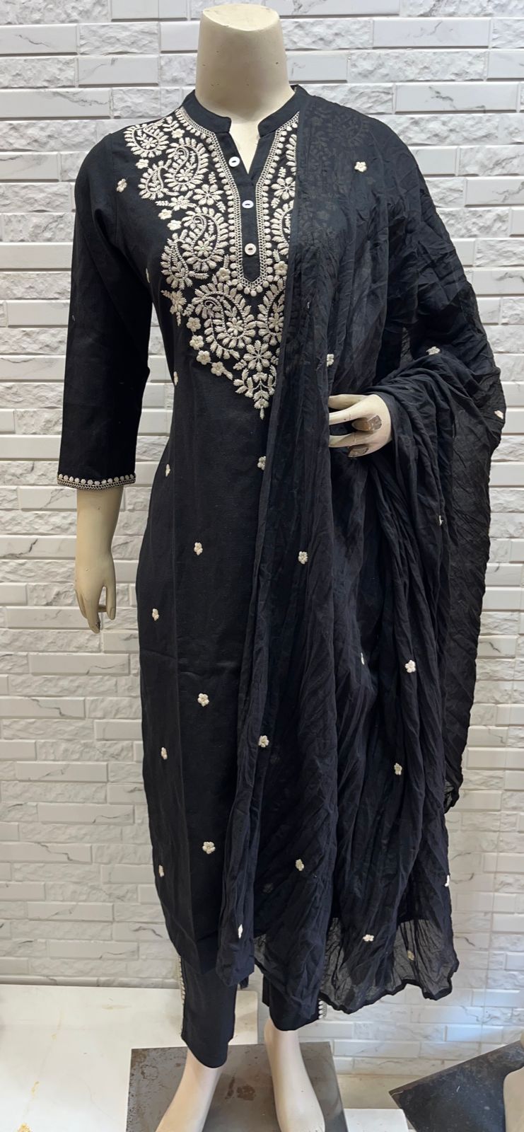 Beautiful chikankari cotton suit set