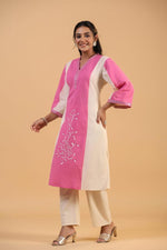 Stylish and elegant flex cotton embroidered cotton suit set