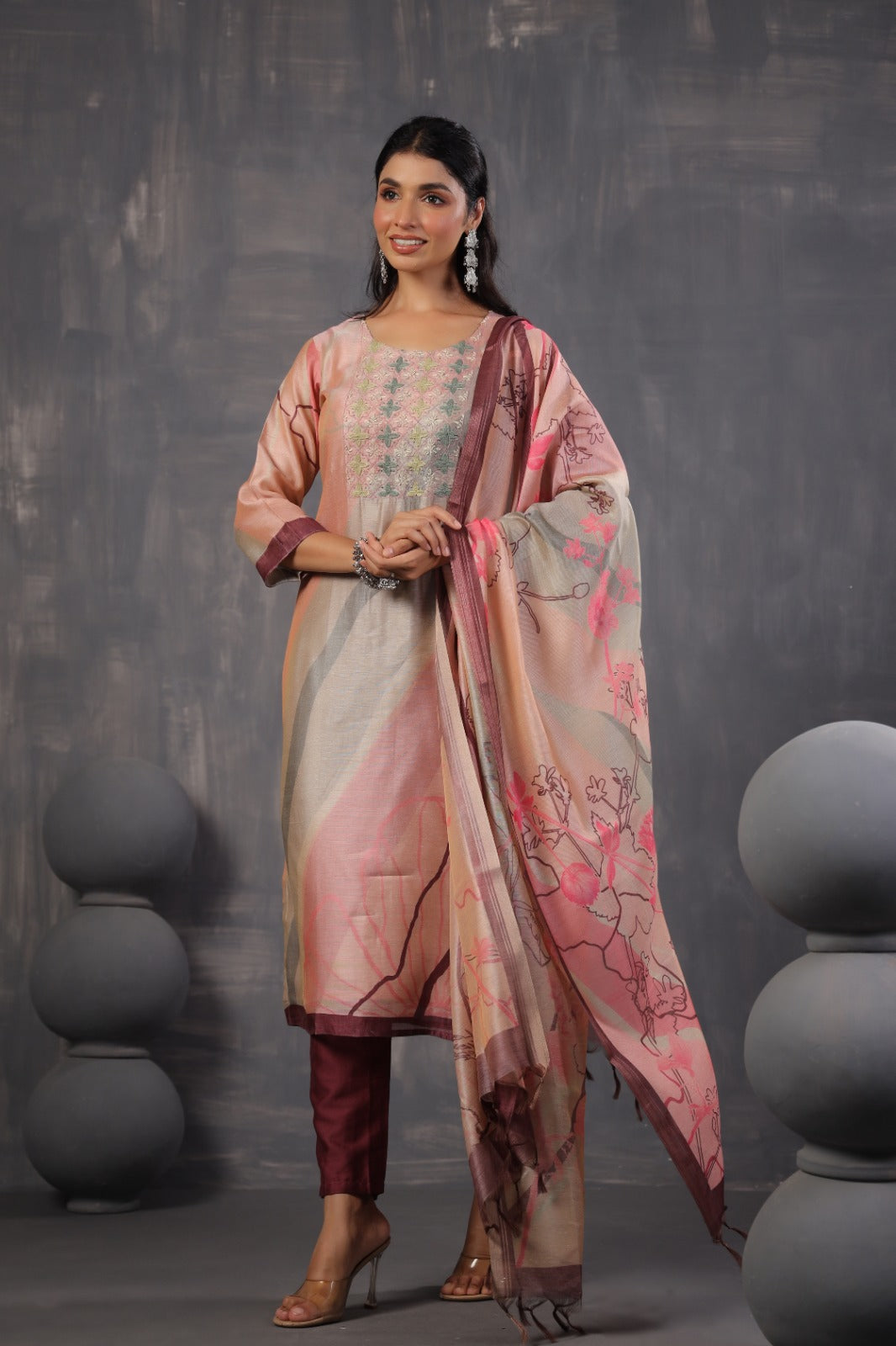 Pretty pretty silk suit set with lining