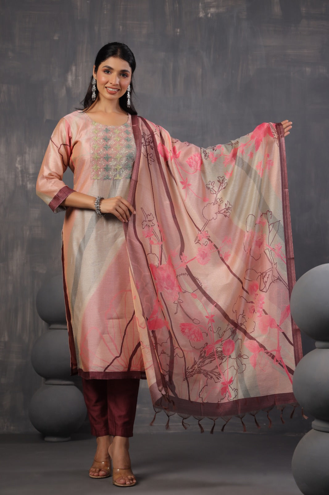 Pretty pretty silk suit set with lining