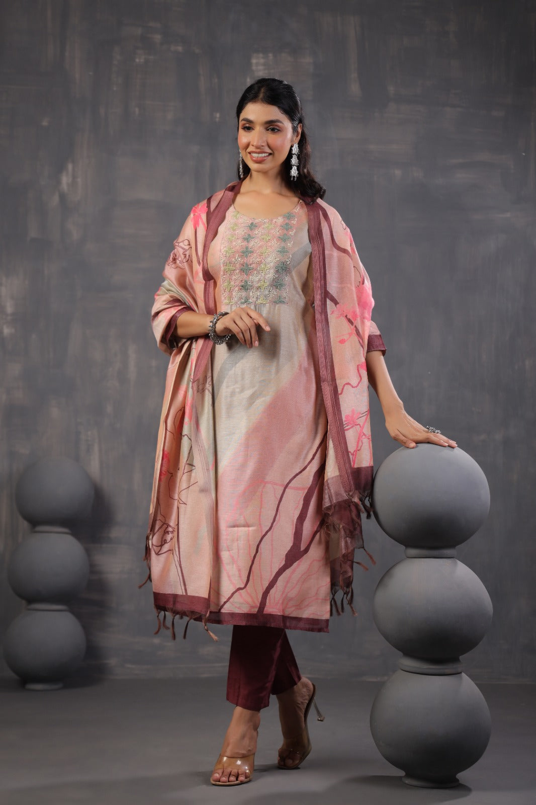 Pretty pretty silk suit set with lining