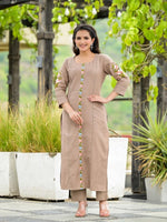 Heavy cotton embroidered kurta pant