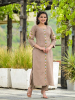 Heavy cotton embroidered kurta pant