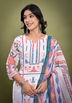 Beautiful n pretty pretty weaved linen cotton suit set