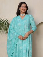 Beautiful premium cotton Anarkali suit set