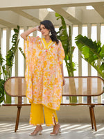 Beautiful V neck embellished digital kaftan set