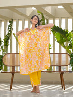 Beautiful V neck embellished digital kaftan set