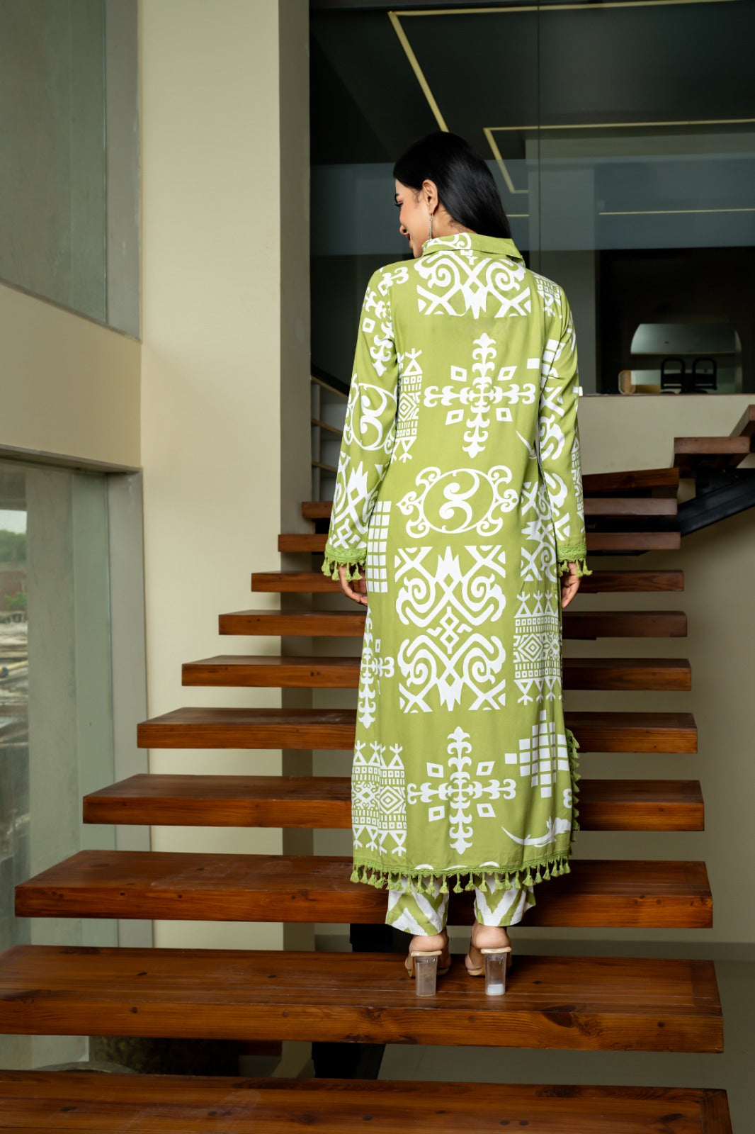 Heavy rayon beautiful kurta pant with pearl detailing