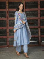 Stunning Mul chanderi suit with beautiful embroidery