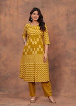 Nice stylish cotton co ord set in yellow