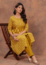 Nice stylish cotton co ord set in yellow