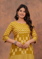 Nice stylish cotton co ord set in yellow