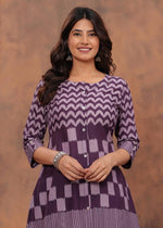 Nice stylish cotton co ord set in purple