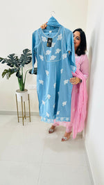 Pure cotton full suit with complete embroidery all over