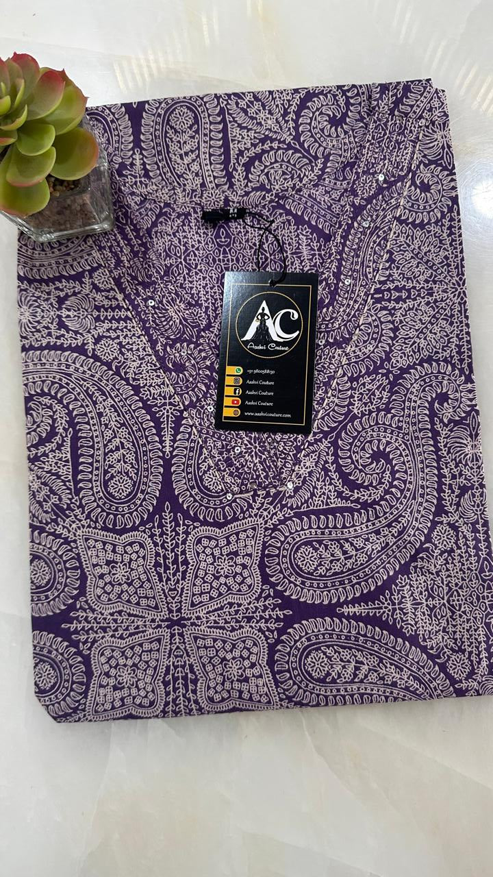 Gorgeous paisley cotton kurta