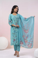 Muslin embroidered suit set