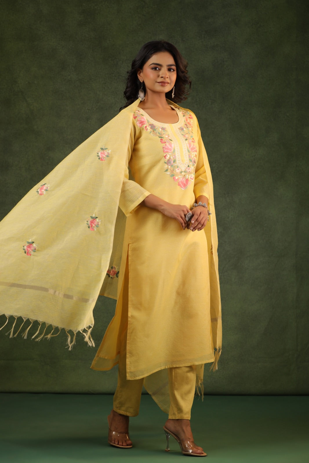 Soft Kota tissue embroidered suit set