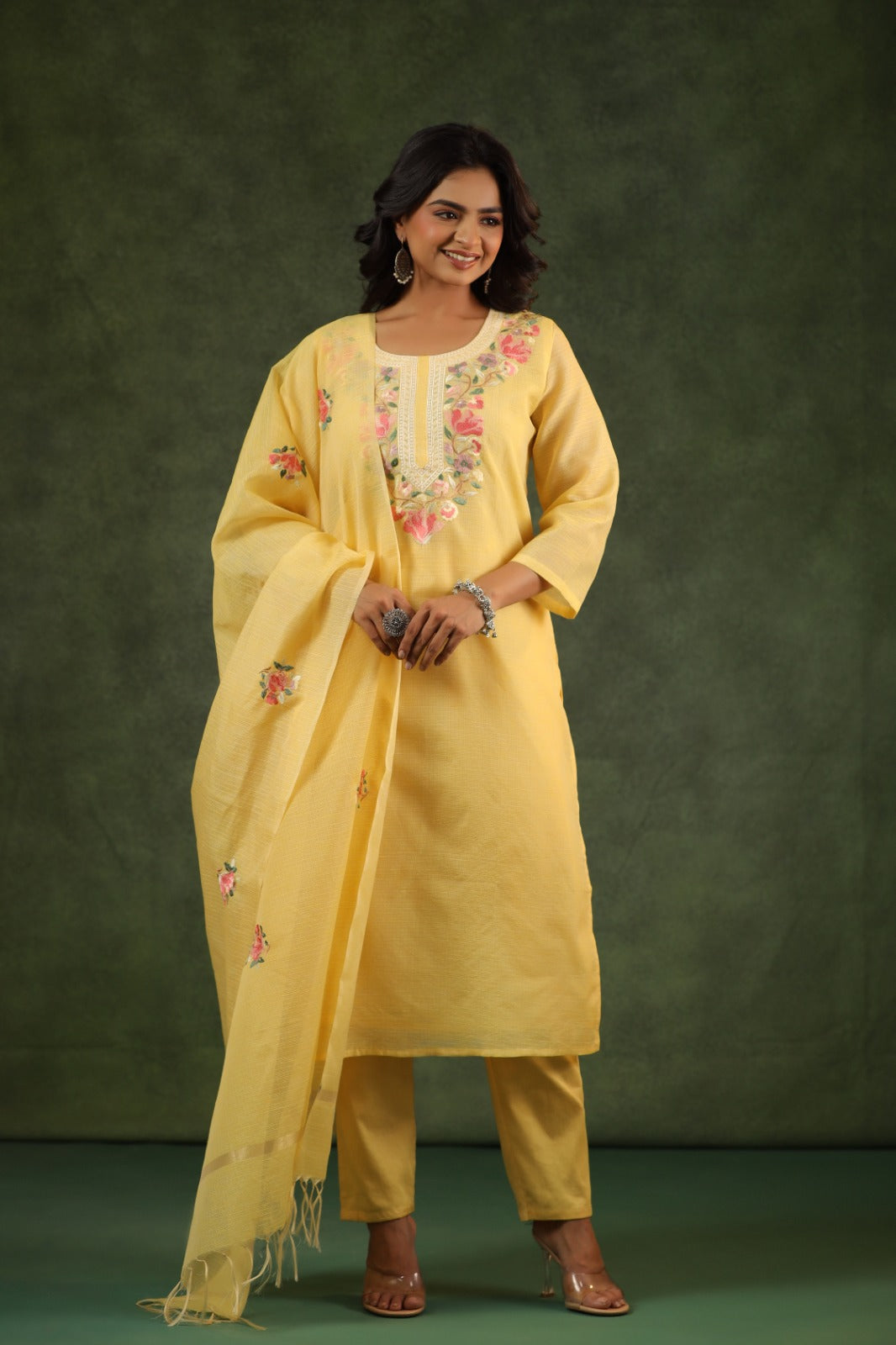 Soft Kota tissue embroidered suit set