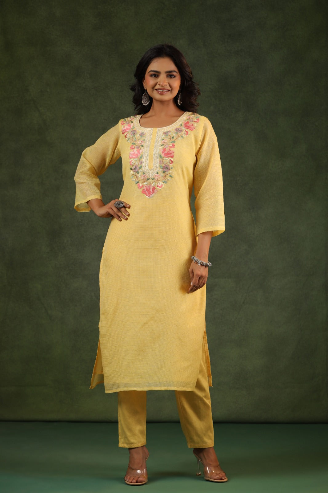 Soft Kota tissue embroidered suit set