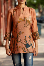 Pure muslin silk digital printed top