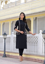 Beautiful embroidery cotton kurta pant