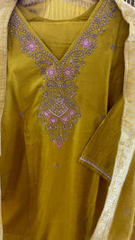 Premium dola silk with beautiful hand work