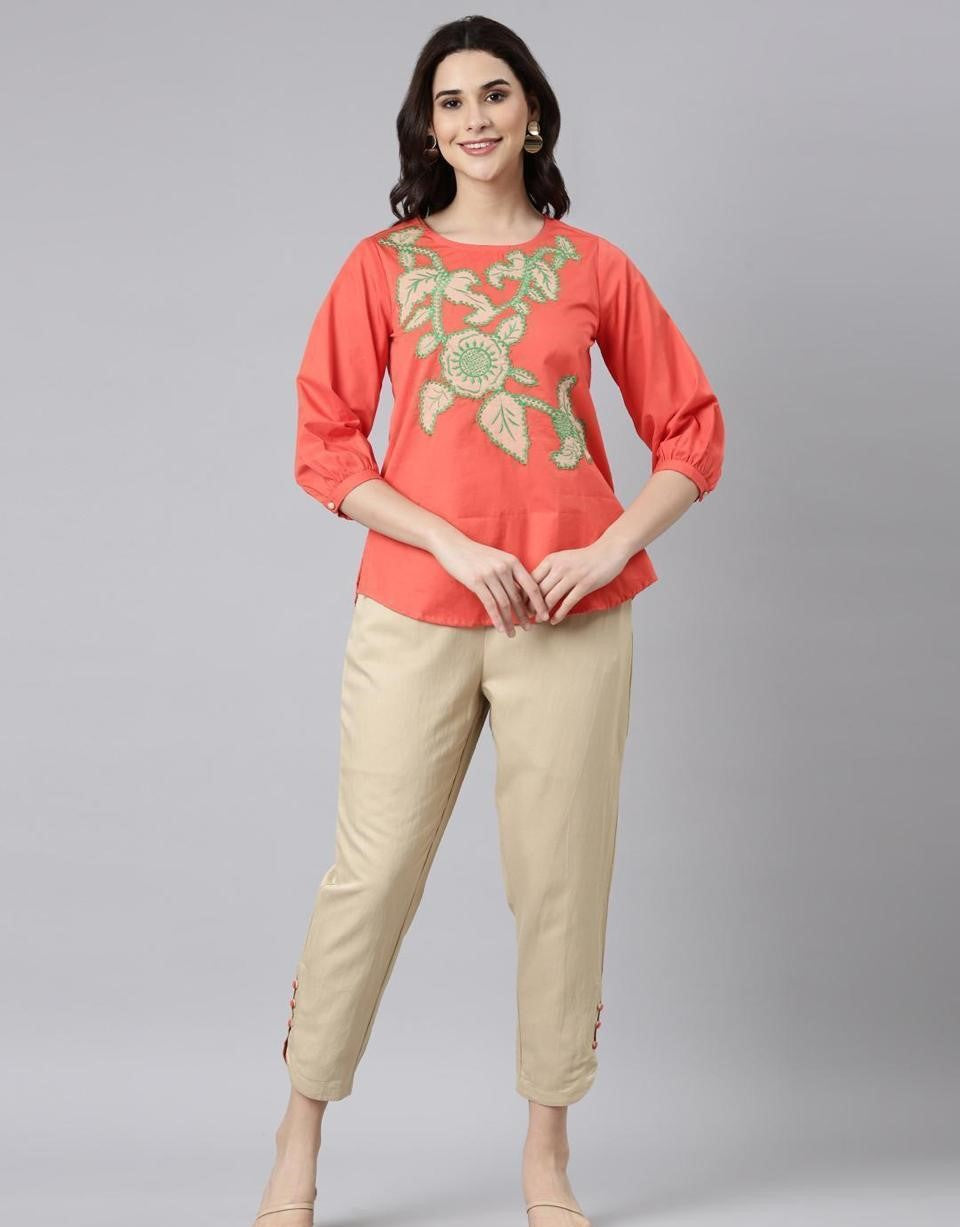 Premium cotton embroidered cotton Co ord set