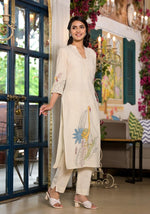 Pretty cotton embroidery kurta pant