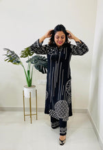 Pretty digital printed heavy rayon with pocket kurta plazzo set