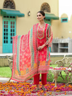 Pink ! Party wear soft orgenza suit set