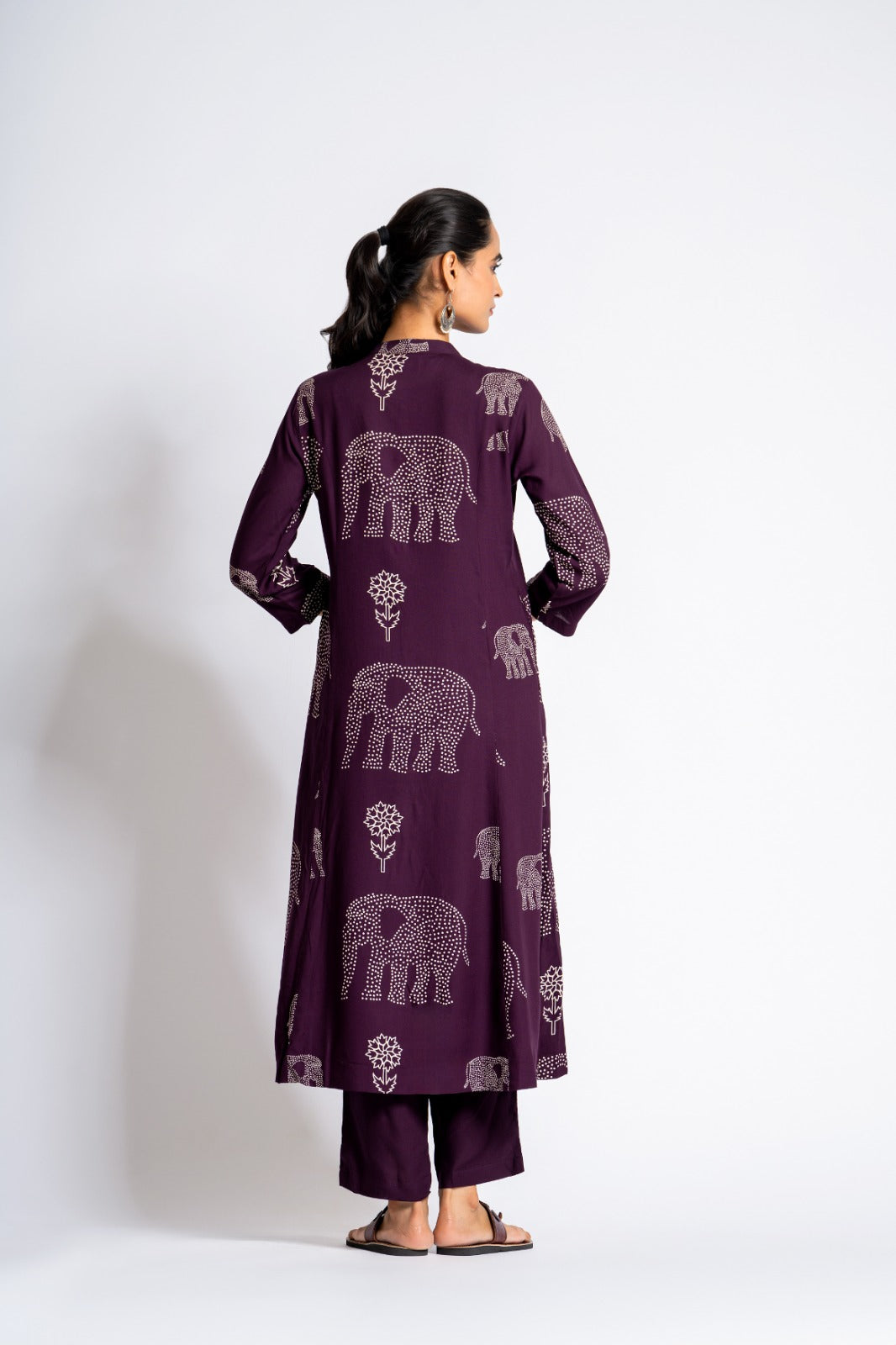 Heavy cotton rayon kurta pant in wine